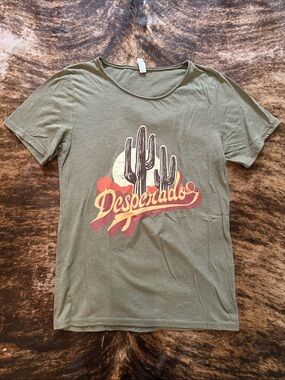 Bella Canvas Olive Green "Desperado" Cactus Graphic Tee